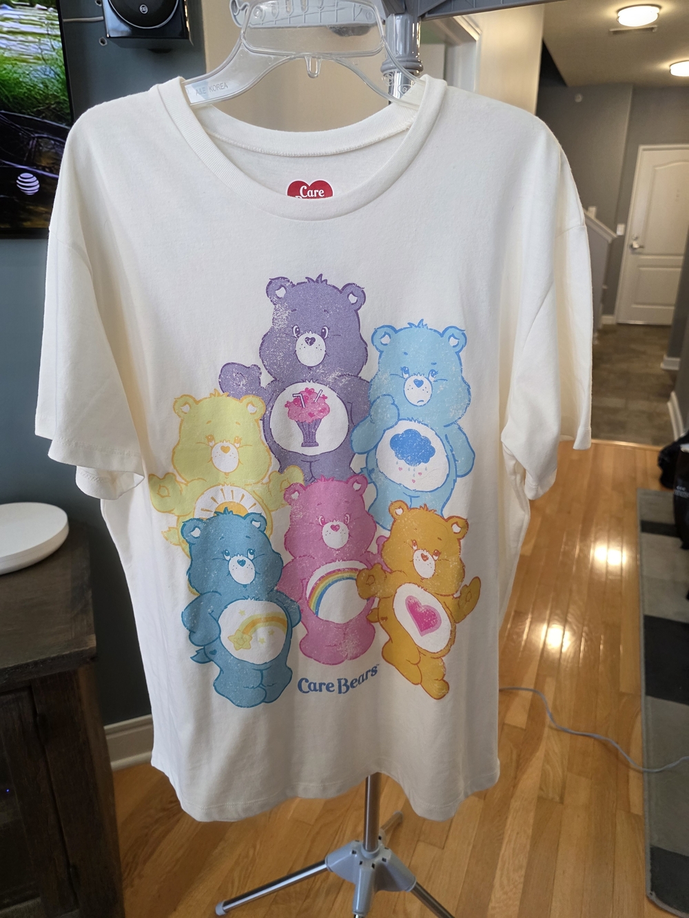 Care Bears Cream Short-Sleeve Tee with Multi-Color Bear Stack